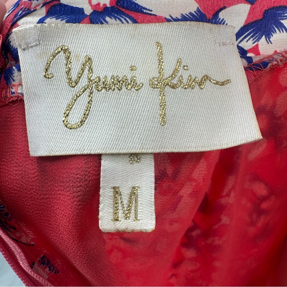 Yumi Kim Silk Dress- tulip hem with pockets, pink, blue and white floral print - Picture 5 of 16